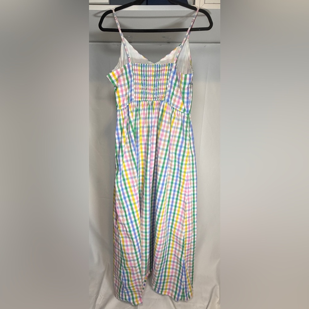 J.Crew Factory Pastel Plaid Smocked Dress | Spring Easter Dress - Picture 2 of 6
